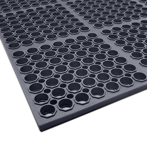 Cactus Mat 3525-C1 VIP Tuffdek Anti-Fatigue Rubber Floor Mat, 3' x 5', Black