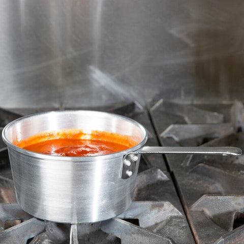 Town 35403 3 Qt. Tapered Aluminum Sauce Pan / Dipper