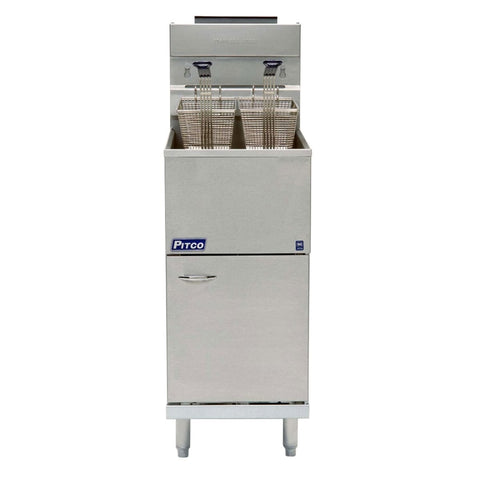 Pitco 35C+S NAT 35-40 lb Natural Gas Stainless Steel Floor Fryer