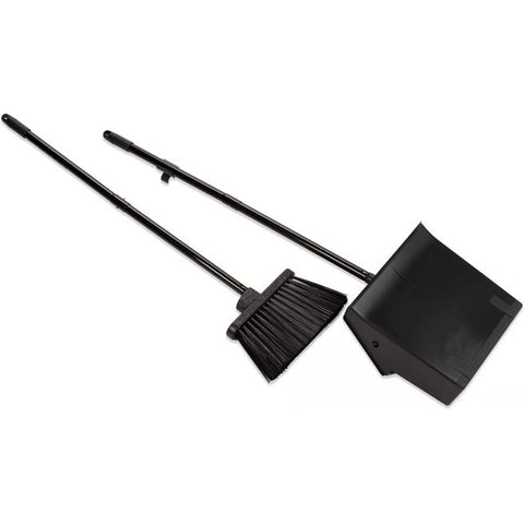 CFS Brands 36141503 Duo-Pan Upright Dust Pan and Broom Set, Black