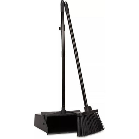 CFS Brands 36141503 Duo-Pan Upright Dust Pan and Broom Set, Black
