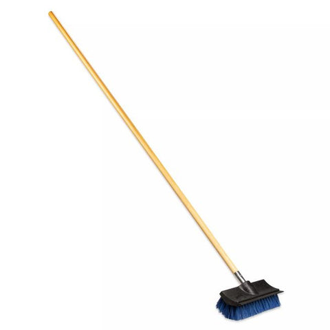 CFS Brands 3619014 Flo-Pac Dual Surface Polypropylene Floor Scrub Brush with Rubber Squeegee, 10 Inch, Blue