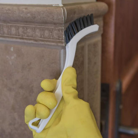 Carlisle FoodService Products 36535103 Flo-Pac Grout Brush - 8-1/8" Overall Length, White Handle, Black Nylon Bristles