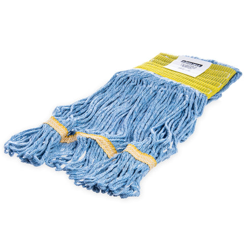 CFS Brands 369442B14 Flo-Pac Small Looped-End Wet Mop Head, Blue with Yellow Band