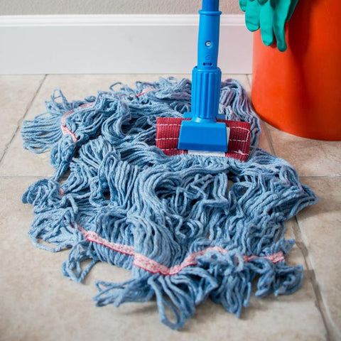 Carlisle Flo-Pac 369454B14 Large Looped-End Wet Mop Head, Blue