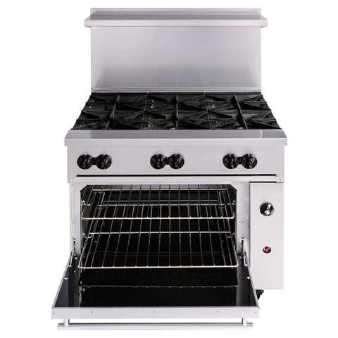Vulcan 36C-6BN 36 in Natural Gas 6-Burner Range with Convection Oven Base
