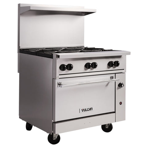 Vulcan 36C-6BP 36 in Liquid Propane Gas Range, 6 Burners, Convection Oven Base