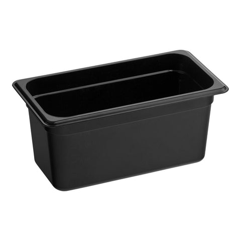 Cambro 36CW110 Camwear 1/3 Size Black Polycarbonate Food Pan, 6-Inch Deep