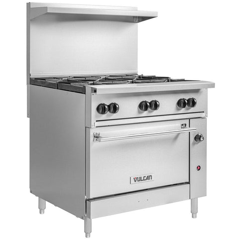 Vulcan 36S-6BN Endurance 36 in 6-Burner Natural Gas Range with Standard Oven Base