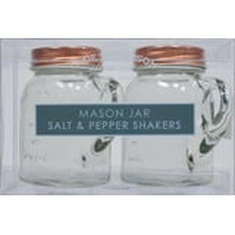 Olde Thompson 3756-03W Mason Jar Salt and Pepper Shaker Set 3.5" with Copper Lids