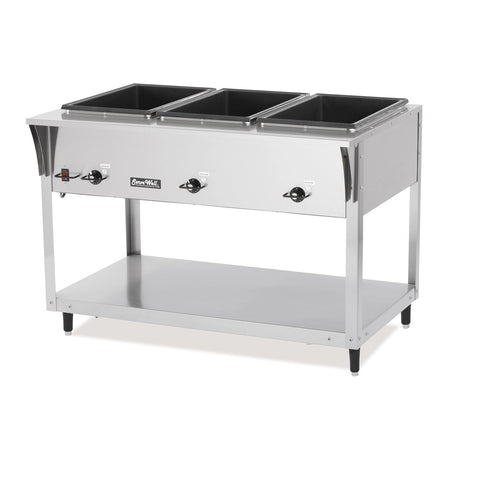 Vollrath 38217 ServeWell SL 3-Well Electric Hot Food Table, 208-240V