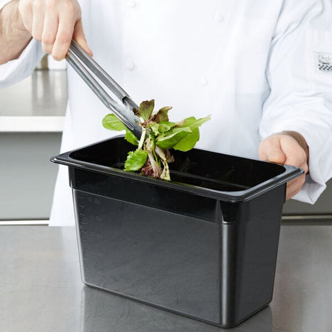 Cambro 38CW110 Camwear 1/3 Size Black Polycarbonate Food Pan, 8" Deep