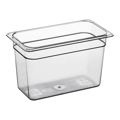 Cambro 38CW135 Camwear 1/3 Size Clear Polycarbonate Food Pan, 8" Deep