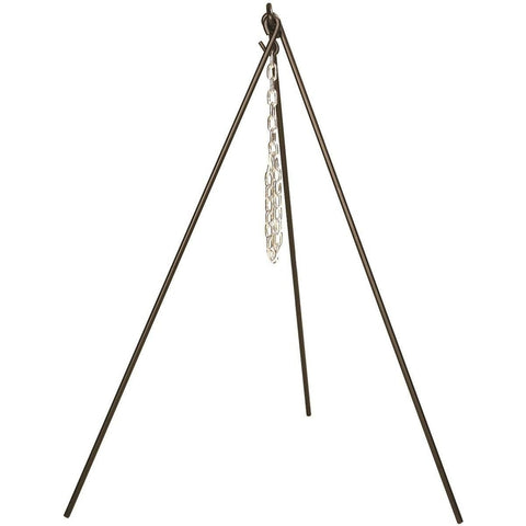 Lodge 3TP2 Campfire Cooking Tripod - 43.5 Inch Steel Camp Tripod with Adjustable Galvanized Chain