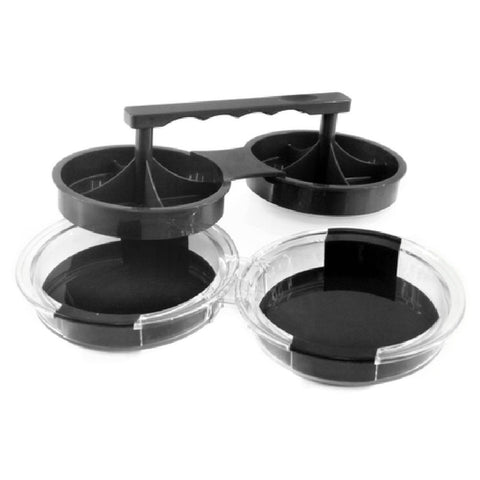 Chef Master 40140Y Mr. Bar-B-Q Double Burger Press - Plastic Handheld Double Patty Press