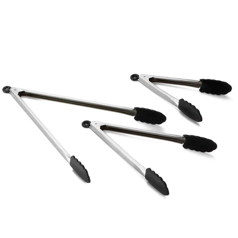 Tablecraft Products 4016BK 16 in Silicone-Tip Locking Tongs, Black