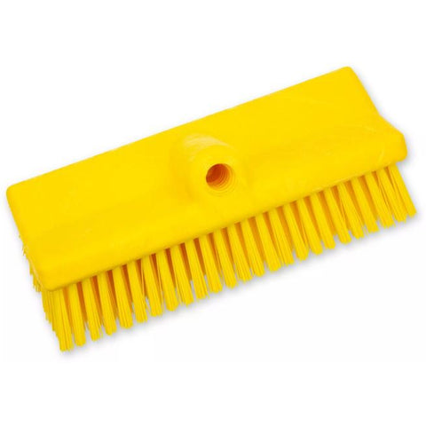 CFS Brands 40423EC04 Sparta Color Coded Bi-Level Floor Scrub Brush 10 Inch Yellow