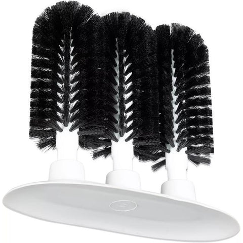 Sparta Triple Glass Washer 4046103 - 8" Triple Head Bar Glass Cleaning Brush, Black