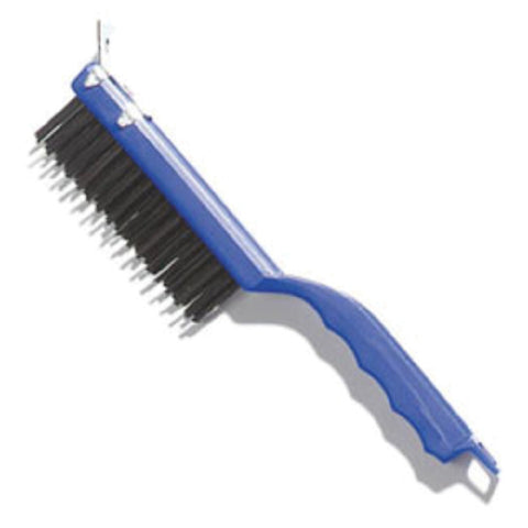 CFS Brands 4067100 Scratch Brush and Scraper with Carbon Steel Bristles, Blue