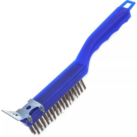 CFS Brands 4067200 Sparta Scratch Brush, Stainless Steel Bristles, Blue