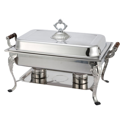 Winco 408-1 Crown Collection 8 Qt. Full-Size Rectangular Chafer