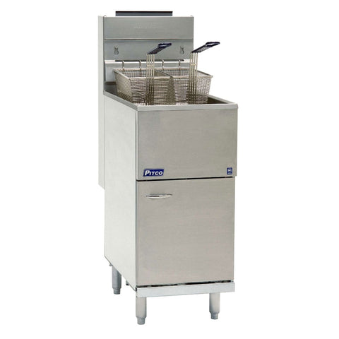 Pitco 40D 40-45 lb Stainless Steel Gas Floor Fryer
