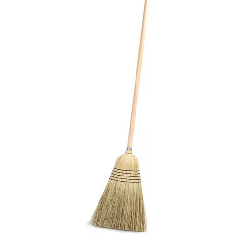 CFS Brands 4135067 56 in Blended Corn Bristle 5-Stitch Warehouse Janitorial Broom
