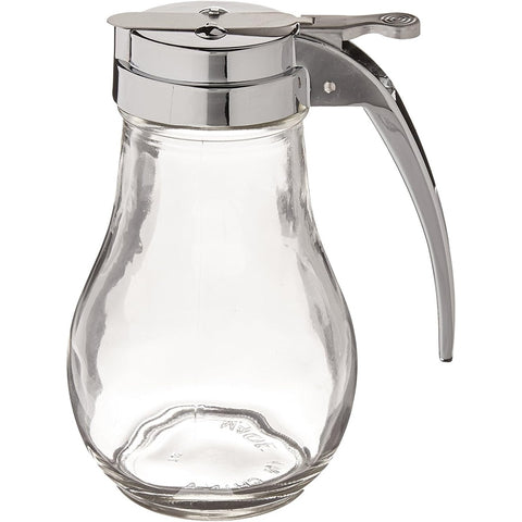 Tablecraft Products 414 Glass Syrup Dispenser with Chrome Plated Metal Top, 14 oz