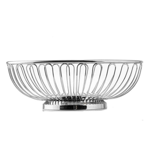 TableCraft Products 4171 Chalet Collection Oval Chrome-Plated Serving Basket, 7.5 x 5.625 x 2.625 in