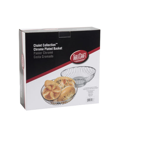 Tablecraft Products 4175 Round Chrome-Plated Metal Basket, 9-3/4 x 3-1/4 in
