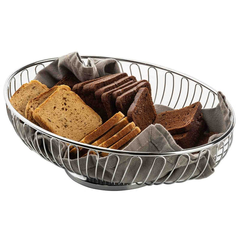 Tablecraft Products 4176 Chalet Collection Oval Chrome-Plated Wire Serving Basket