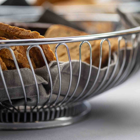 Tablecraft Products 4176 Chalet Collection Oval Chrome-Plated Wire Serving Basket