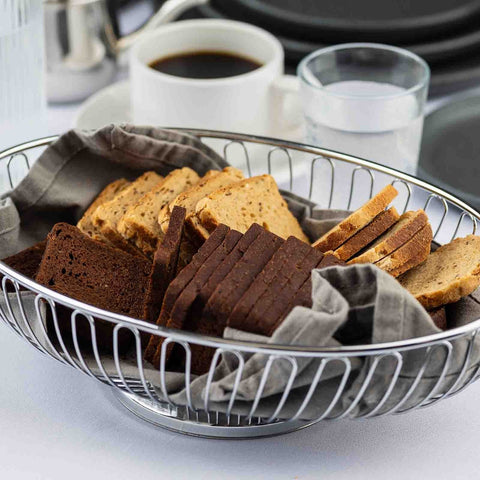 Tablecraft Products 4176 Chalet Collection Chrome Plated 11" Oval Wire Basket