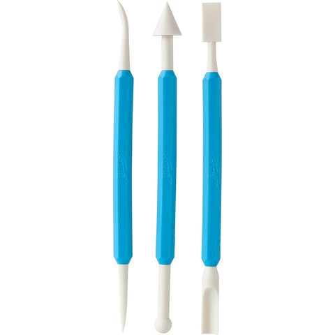 Ateco 4205 Nonstick Double-End Fondant Sculpturing Tool Set, 3-Piece / 6 Shape