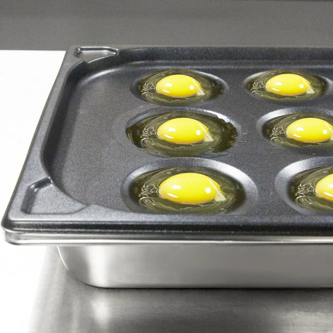 Vollrath 42100 12-Cup SteelCoat x3 Non-Stick Stainless Steel Egg Poacher Pan