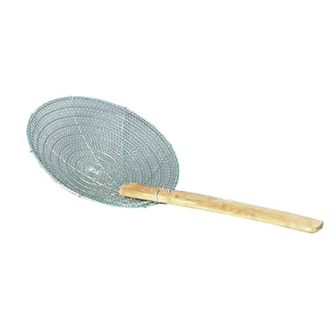 Town 42508 8" Stainless Steel Fine Mesh Skimmer with Bamboo Handle
