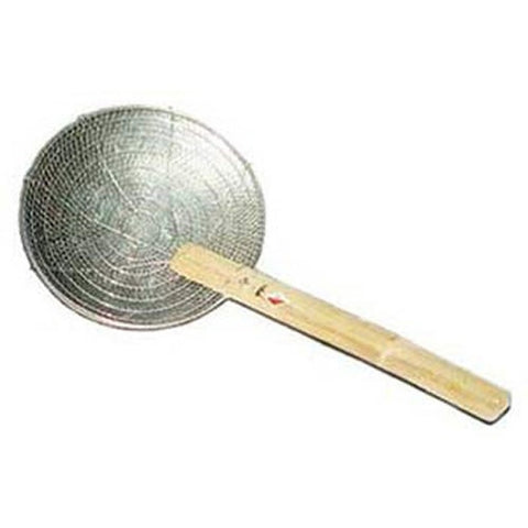 Town 42608 Bamboo Handle Stainless Steel Mesh Skimmer, 8" Diameter