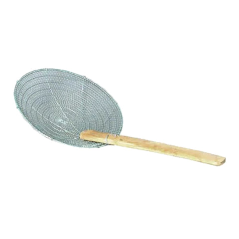 Town 42612 12" Stainless Steel Coarse Mesh Skimmer with Bamboo Handle