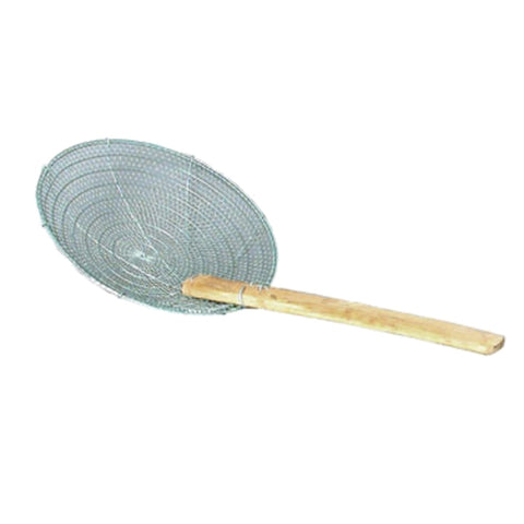 TOWN 42618 8" Round Galvanized Coarse Mesh Skimmer with Bamboo Handle