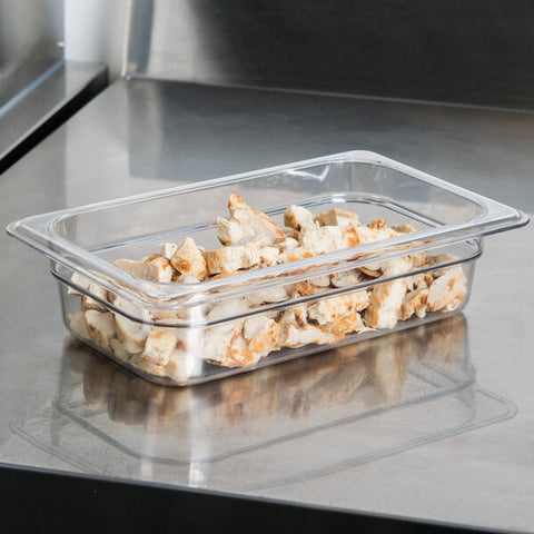 Cambro 42CW135 Camwear 1/4 Size Clear Polycarbonate Food Pan, 2-1/2" Deep