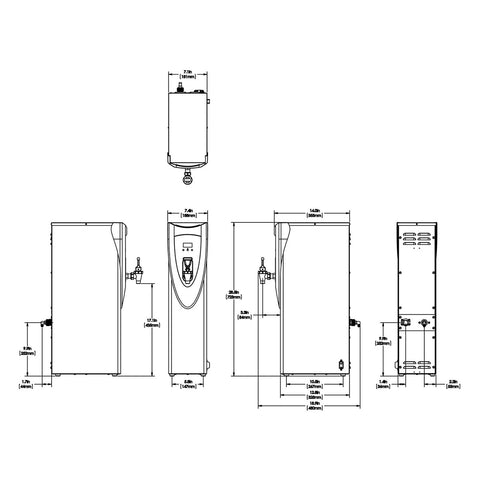 BUNN H5X Element 43600.0026 Stainless Steel 5-Gallon Hot Water Dispenser - 120V