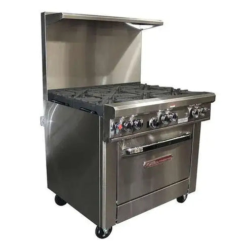 Southbend 4361D 36 in Gas Restaurant Range with 6 Non-Clog Burners and Standard Oven, 243,000 BTU