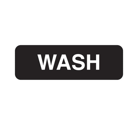 Vollrath 4519 "SANITIZE" Contemporary English Symbol Sign, 3 x 9 Inch, Black with White Letters