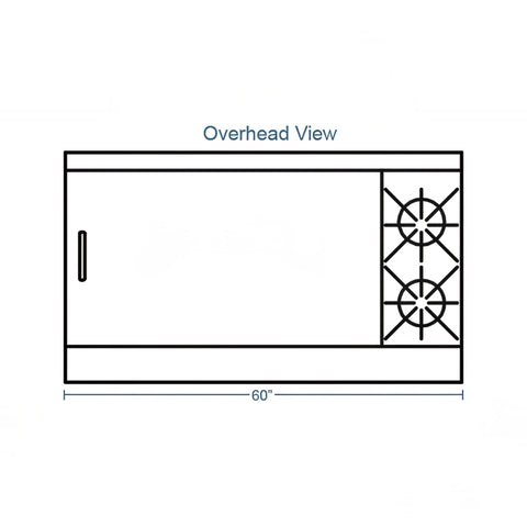 Southbend 4601DD-4GL 60.75 in Gas Range with 48 in Left Griddle, 2 Open Burners, and 2 Standard Ovens