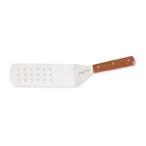 Mundial 4681M Perforated Turner with Wood Handle, 8" x 3"