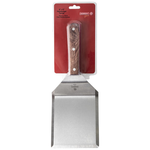Mundial 4688M 6" x 5" Hamburger and Meat Turner Spatula with Wood Handle