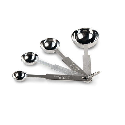 Vollrath 47118 Four-Piece Round Stainless Steel Measuring Spoon Set