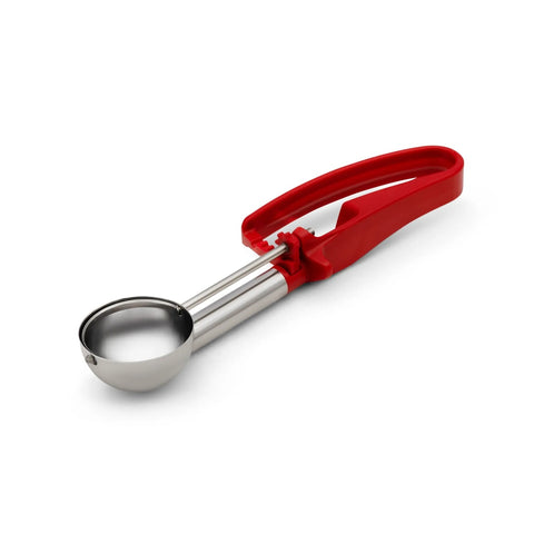 Vollrath 47376 Jacob's Pride #24 Red Extended Length Squeeze Handle Disher - 1.52 oz