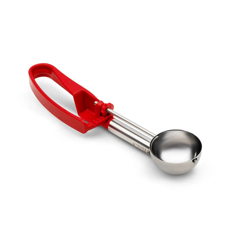 Vollrath 47376 Jacob's Pride #24 Red Extended Length Squeeze Handle Disher - 1.52 oz