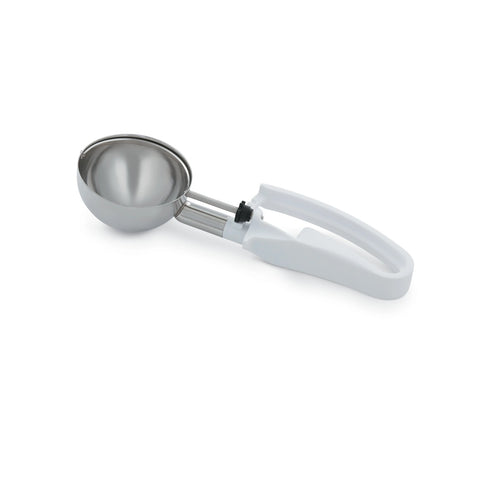 Vollrath 47390 Jacob's Pride #6 White Squeeze Handle Disher - 4.7 oz.